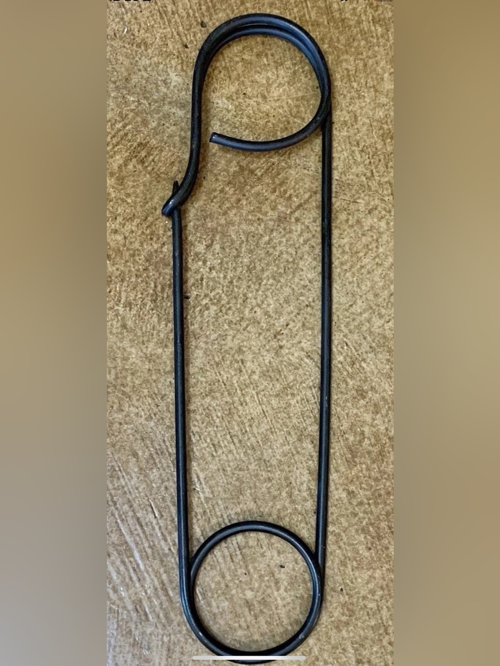 Antique Giant Safety Pin Wall Decor Wrought Iron Industrial Vintage 20” x 5.5”